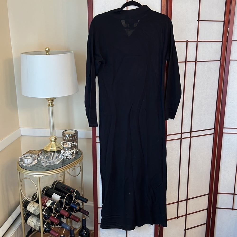 NWT from QVC Small Black Dialogue Maxi Dress Washable in Wool/Acrylic - Picture 4 of 10